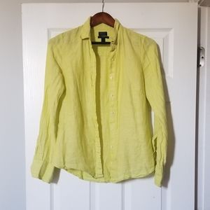 Linen lime button up
